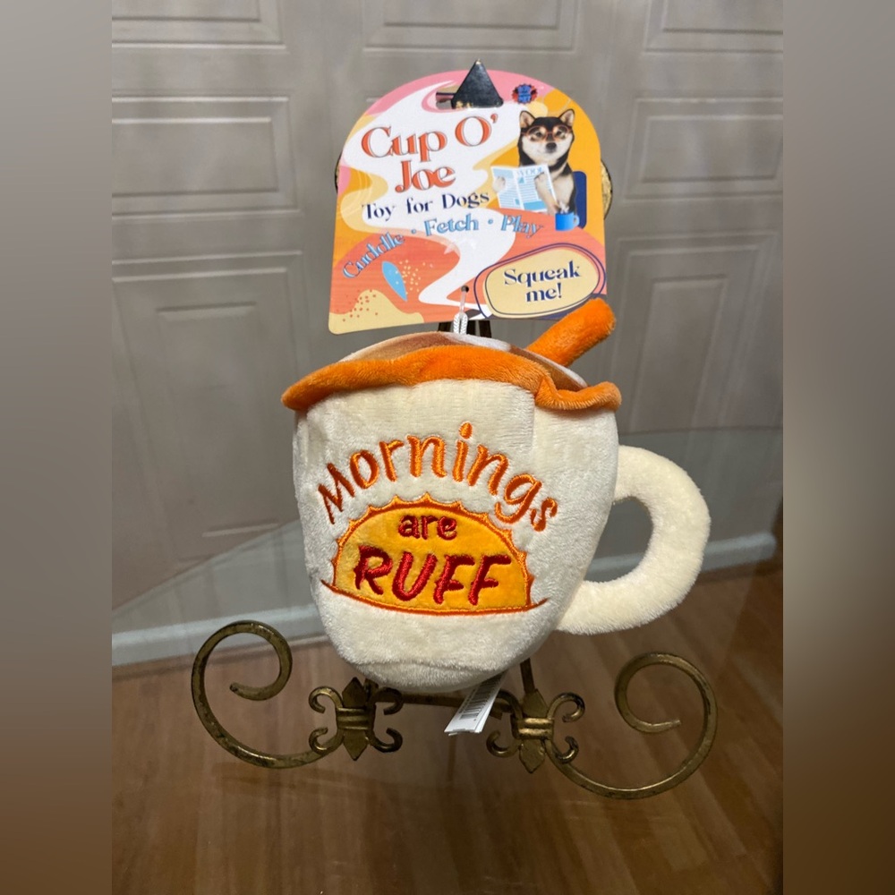 Bow Wow Pet ~  Cup O Joe  -  Squeaky Dog Toy 6.5”